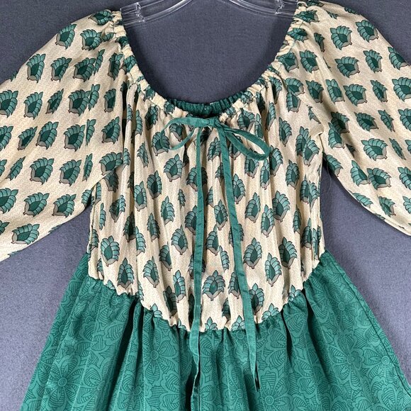 Karma Highway Womens One Size Green Printed Pullover Lightweight Boho Dress - Picture 6 of 10